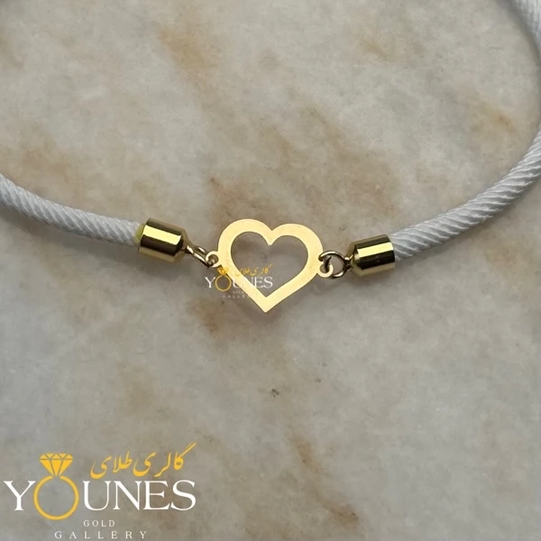 دستبند قلب مینیمال طلا لیزری